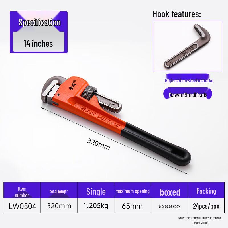 Heavy-Duty American Pipe Wrench