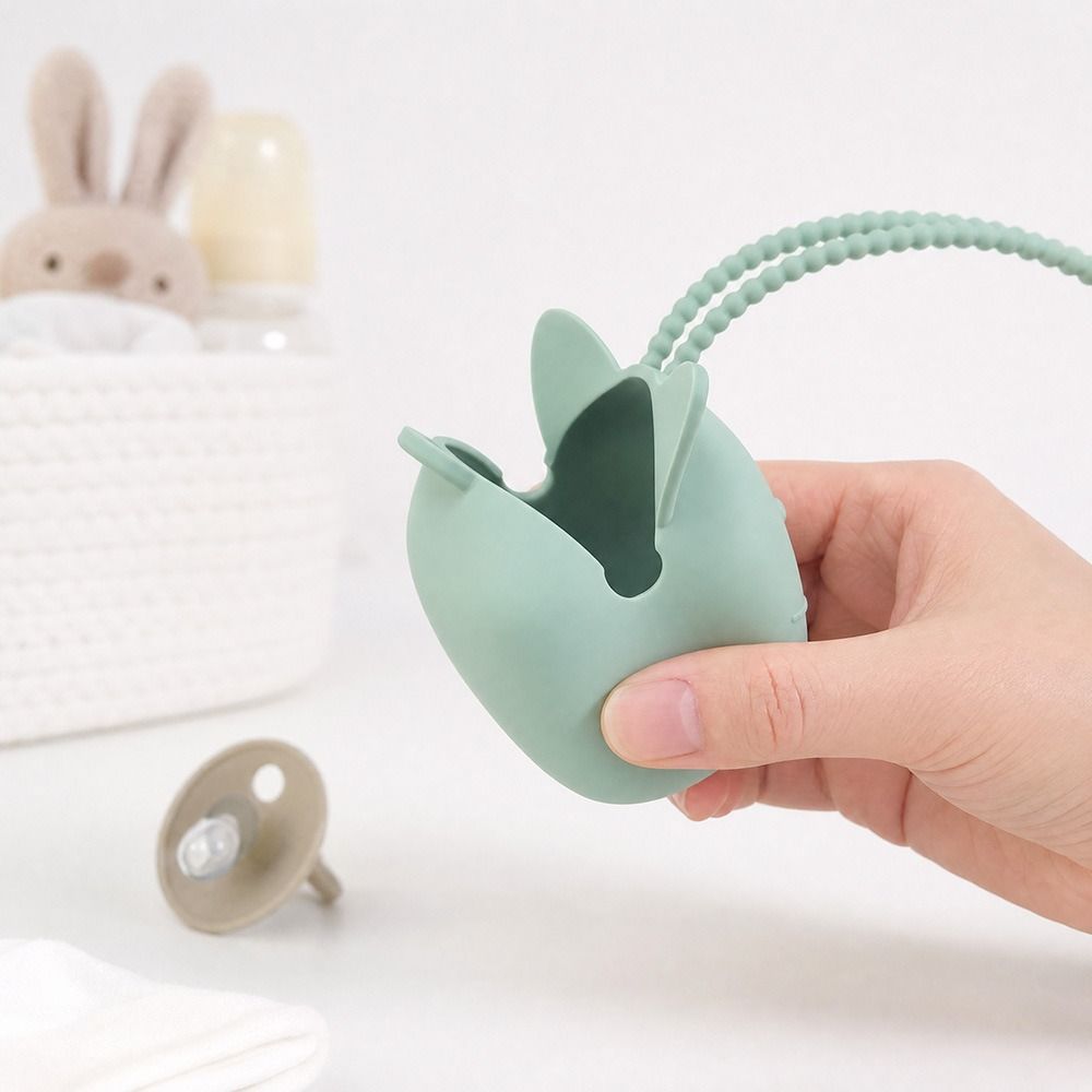 Soft Grip Strap Pacifier Case with lanyard Pacifier Pouch Cute Silicone Pouch  Stroller Travel