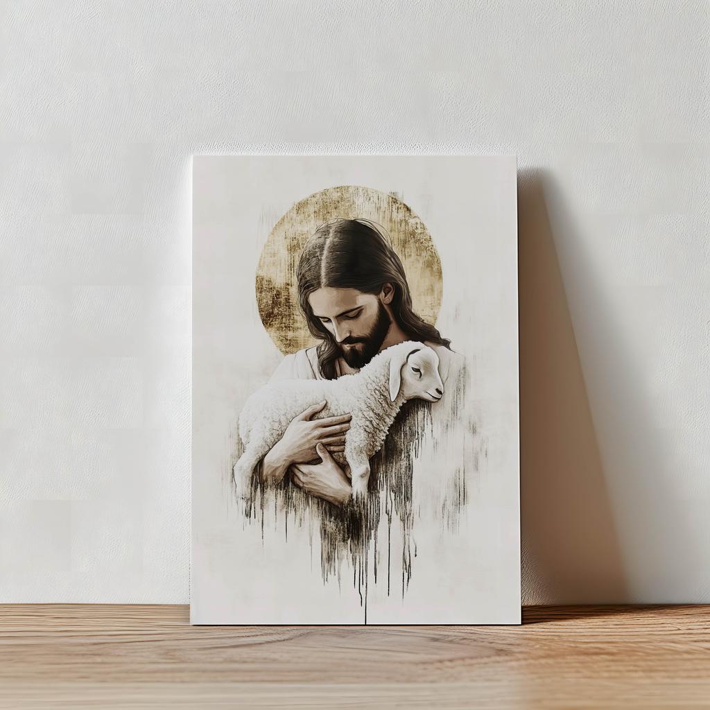 Jezus Z Barankiem Jezus Z Barankiem, 50X70 Cm, Bez Ramy, Papier Matowy 230 Gsm