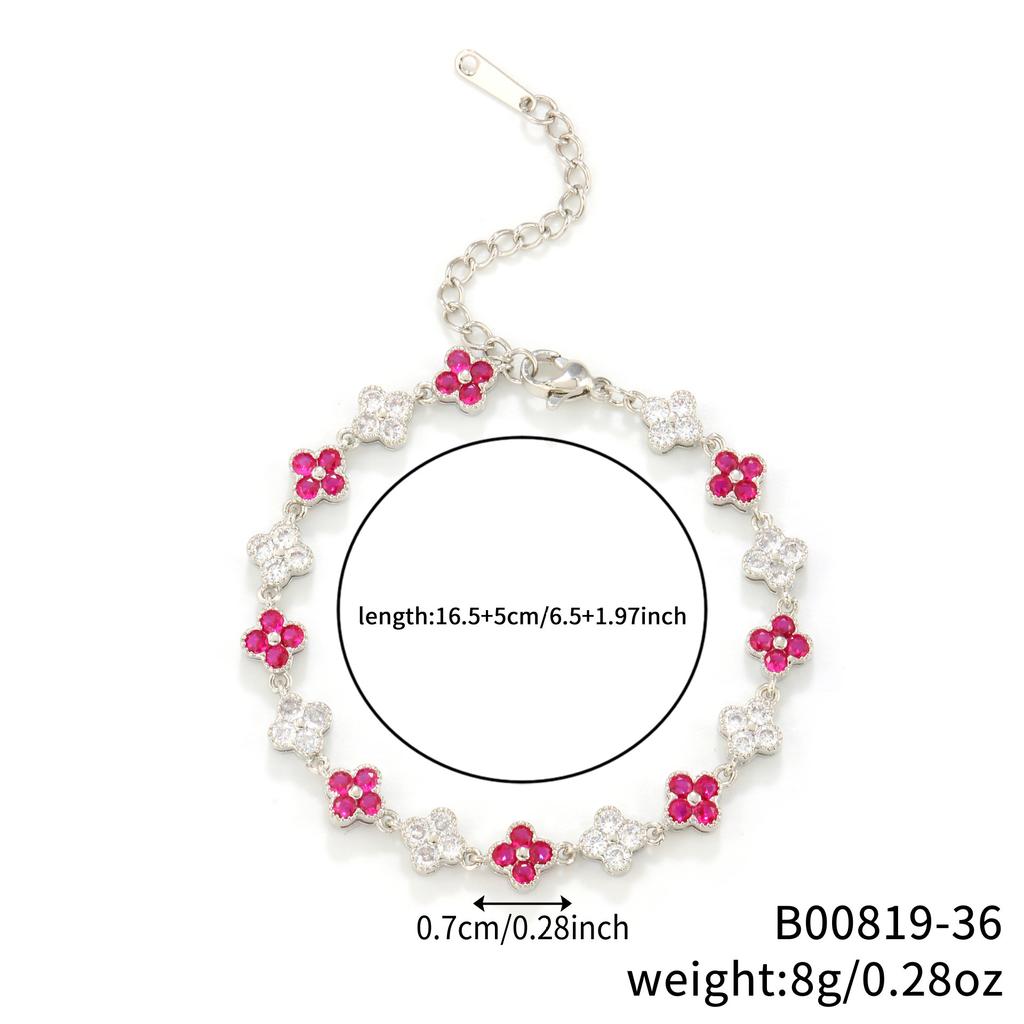 Hot-selling, Four-leaf Clover Bracelet Shein Popular Color Zircon European and American Fashion Design Luxury Jewelry