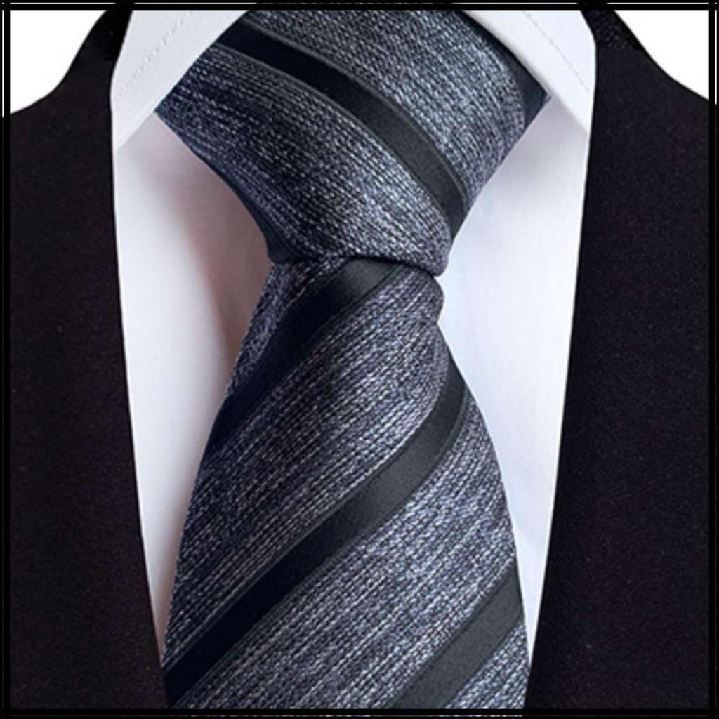 [White Fang] Business Tie, Striped, Suit Accessory, Formal, Office, Men's NC109 (Blue)