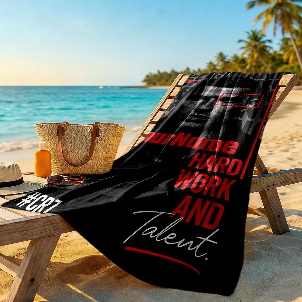 Cristiano Ronaldo Personalized Text Beach Towel Super Soft Microfiber Quickdry Fabric Portable for SwimmingBeachCamping Travel Beach AccessoriesGym