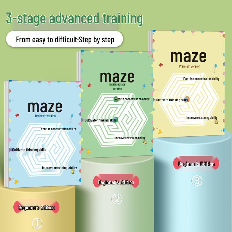 Focus Maze Puzzle Book for Elementary Students: Enhance Thinking and Attention Skills