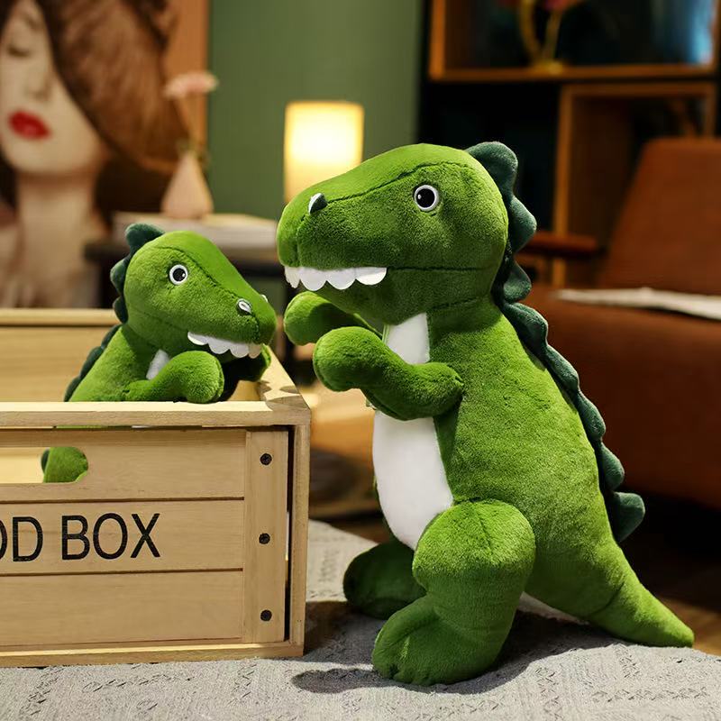 35cm Green Dinosaur Doll Simulation Plush Toy Handmade Doll Cartoon Anime Cute Pillow Cushion Home Decoration Children's Birt