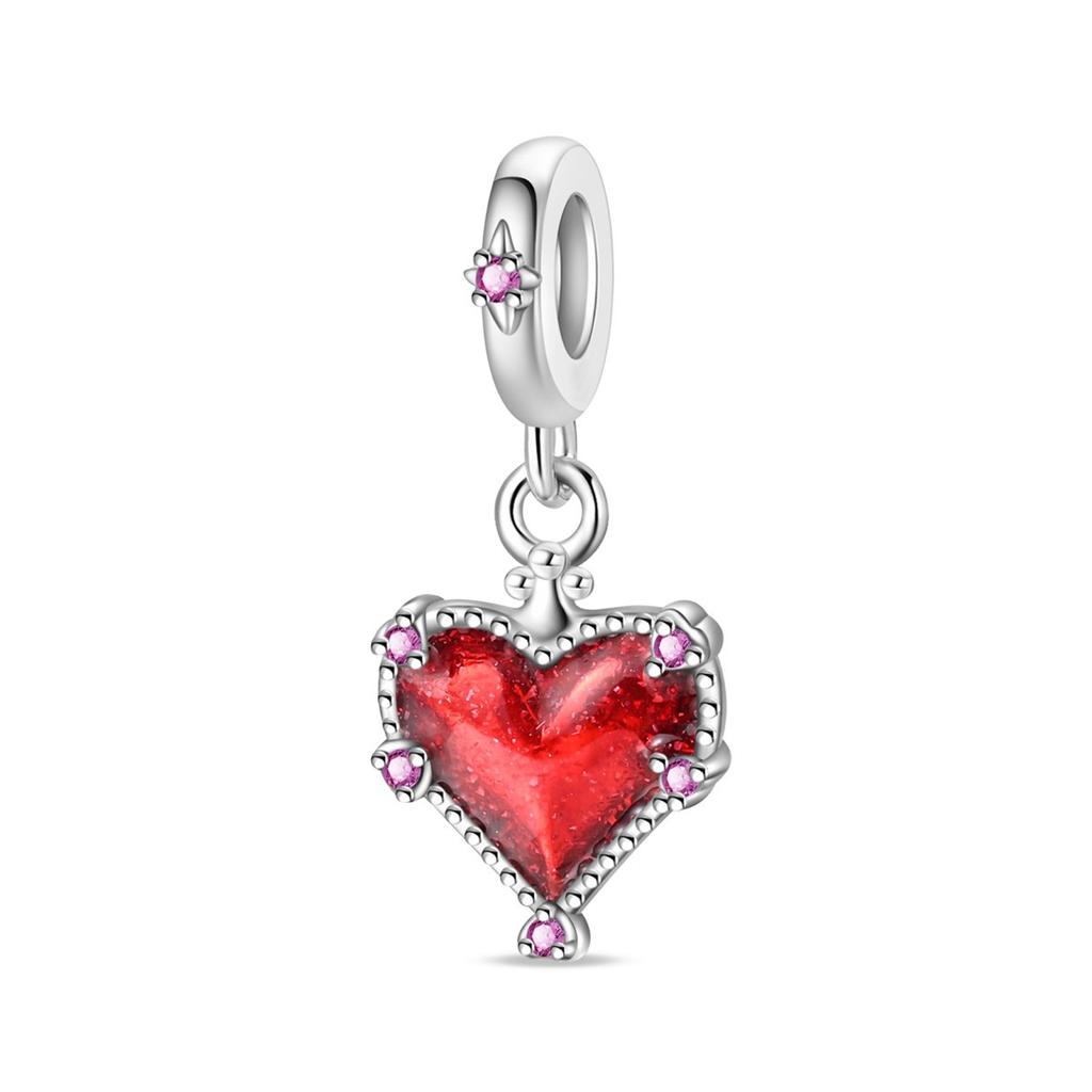 2026 Charm Heart Wings LOVE Charm Oil Drop DIY Jewelry Bracelet Accessories Women's 925 Silver