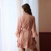 Temptation Private Room Sexy Pajamas Pure Desire Simulation Silk Lotus Leaf Cuff Cardigan Robe Nightgown
