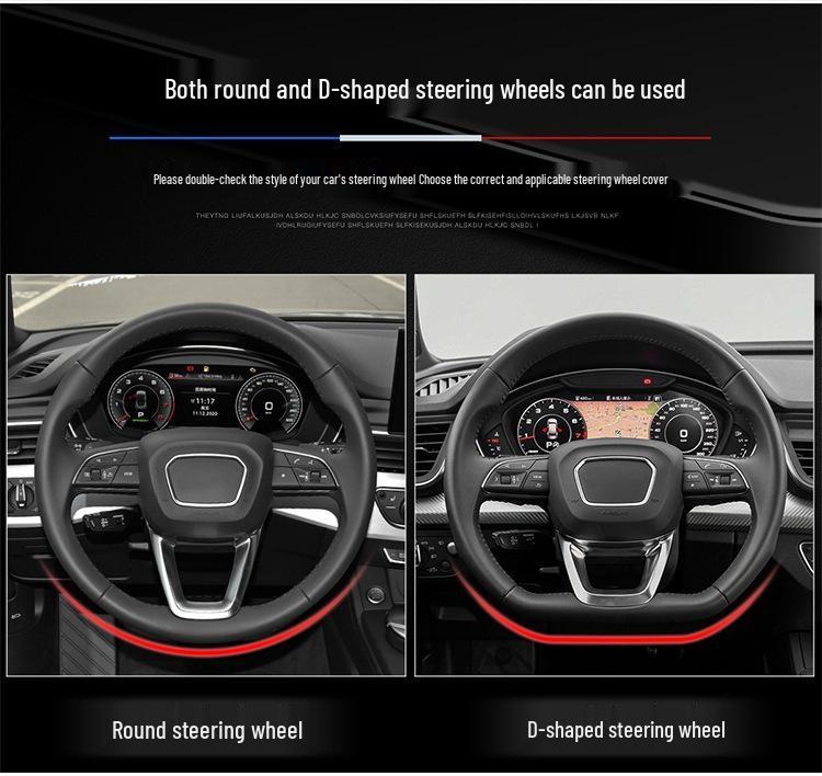 Genuine Leather & Carbon Fiber Steering Wheel Cover for Hyundai: Compatible with Festa, Mistra, IX25, Tucson, IX35, Elantra, Langdong