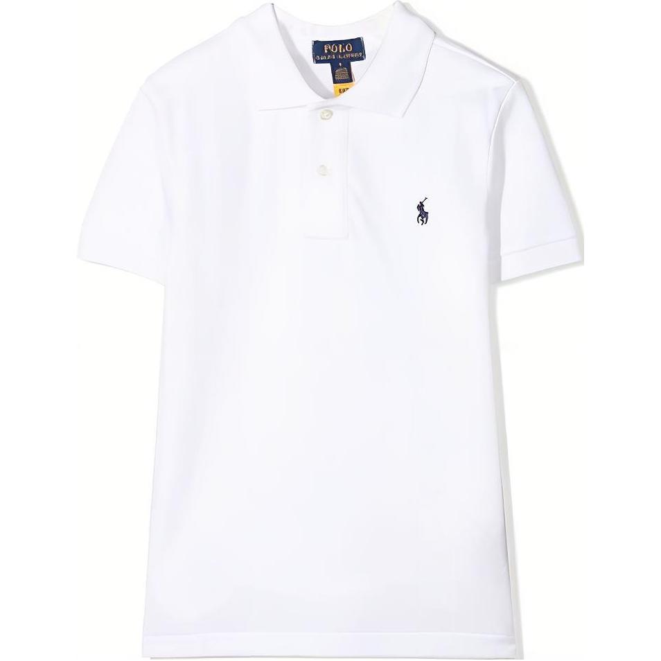 Polo Ralph Lauren Logo Embroidered Breathable Solid Color Short Sleeve T-Shirt Kids Tops White 322603252-004