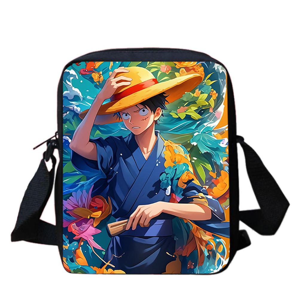 One Piece Cartoon Crossbody Bag Lightweight Adjustable Strap Casual Daily Bag Ideal Gifts For Boys Girls Bolsa Infantil Menina