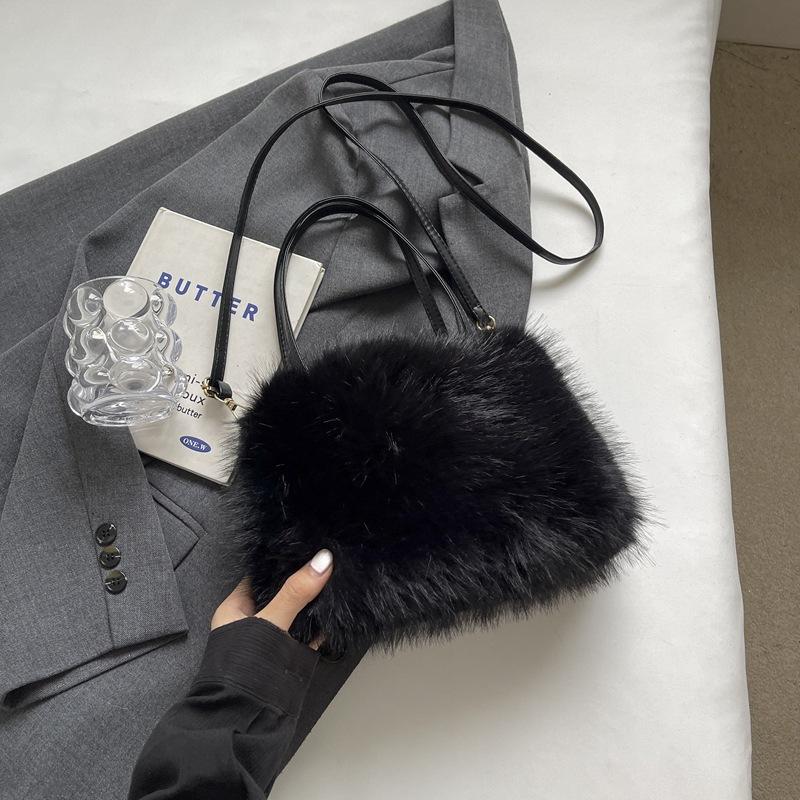 Autumn New Hair Bag Fashion Trend Women's Handbag Texture Large Capacity Small Square Bag Plush Bag