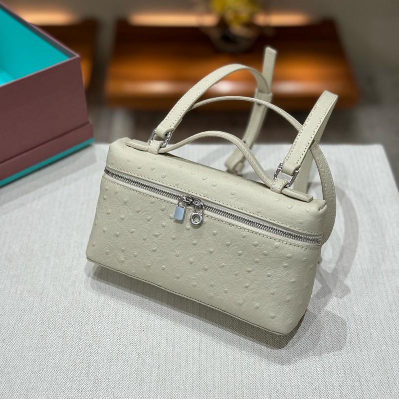 Genuine Leather Ostrich Small Box Bag - Versatile Shoulder Crossbody Handbag