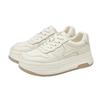 Popular Sports Little White Shoes Women's 2025 Autumn New Versatile Thick-soled High-profile Soft-soled Non-slip Casual Leather Board Shoes