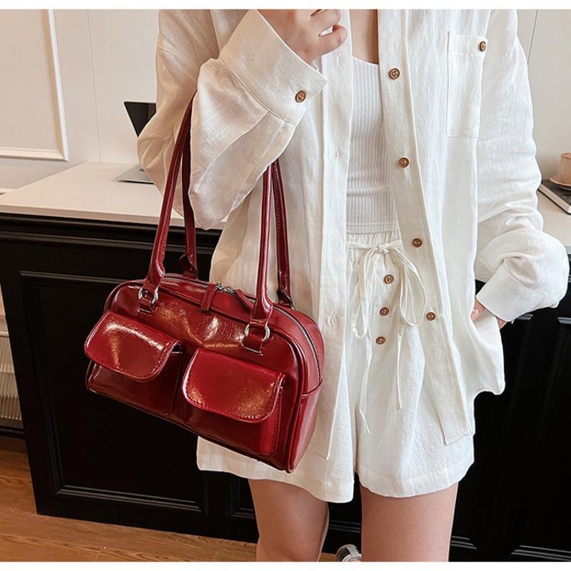 Bowling Bag Niche Boston Single Shoulder Handbag Underarm Bag