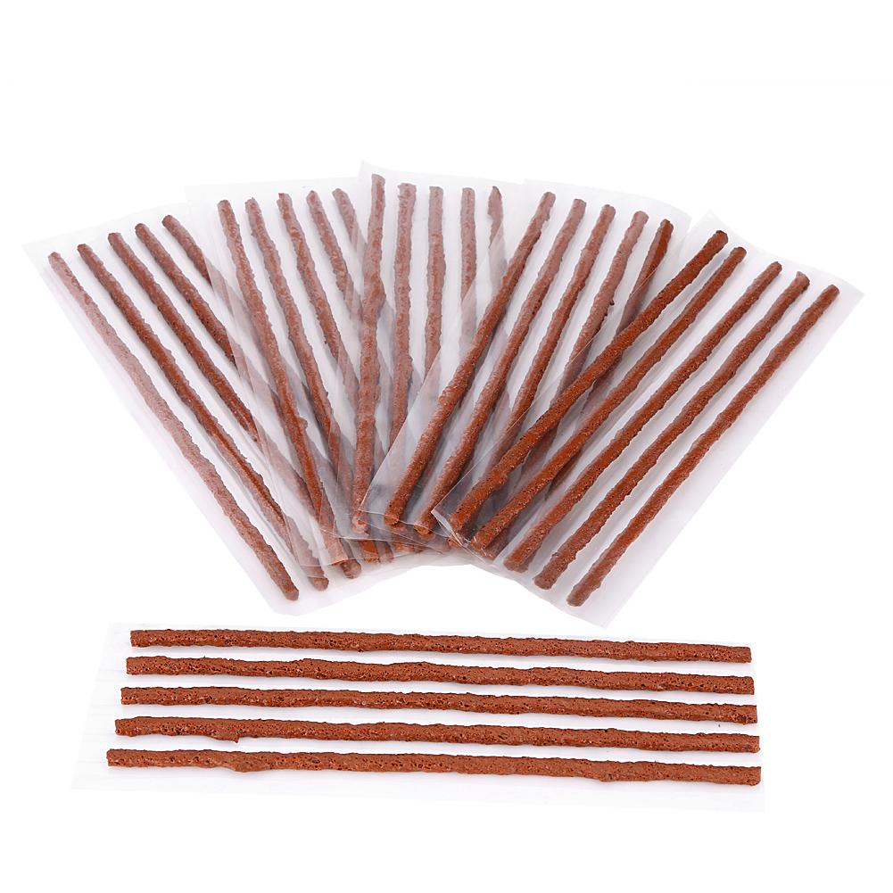 30pcs Brown Tubeless Tyre Tire Puncture Repair Seal Rubber Strips for Car Motorcycle 200*6mm