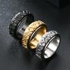 Rotatable Evil Eye Titanium Steel Stress Relief Ring Vintage Artistic Jewelry