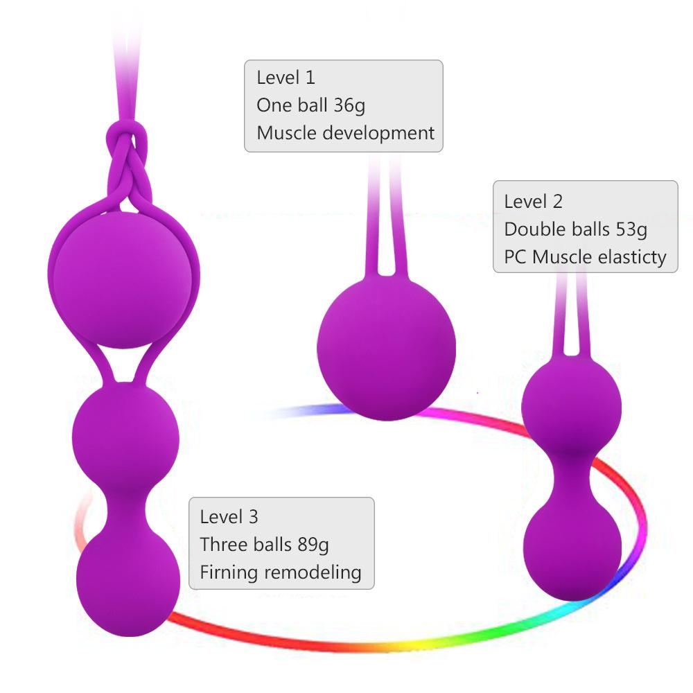 3pcs Silicone Vaginal Balls Sex Toys For Women Vagina Tighten Exercise Chinese Kegel Balls Vibrator Dumbbell Balls Anal Balls