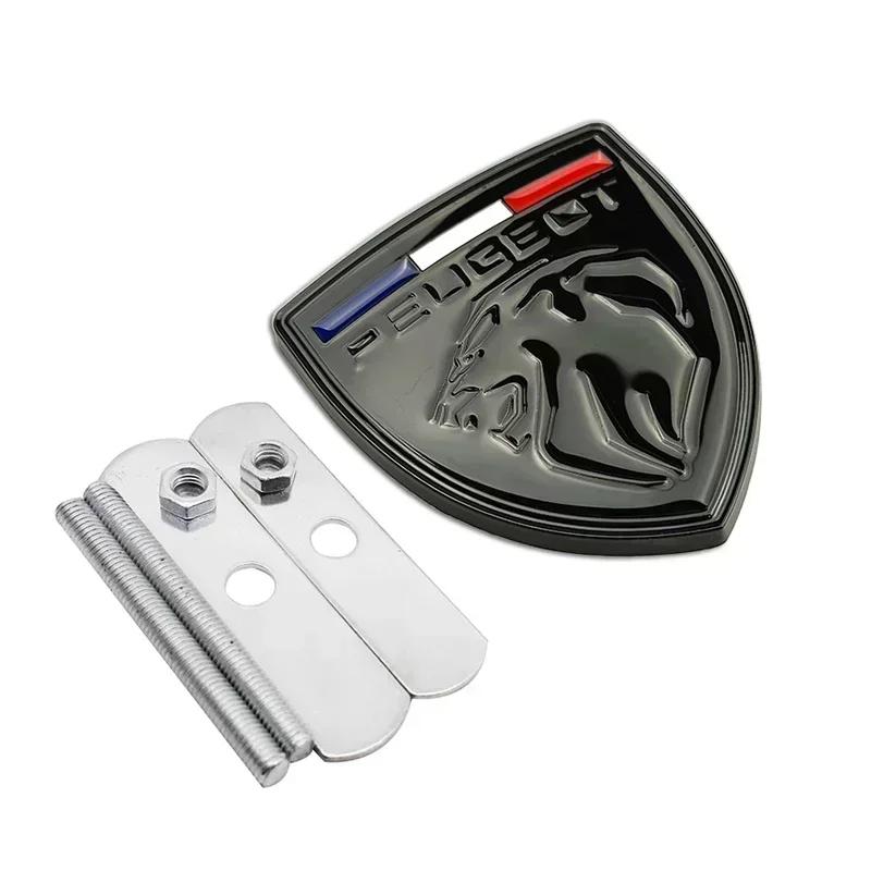 Car Front Grille Emblem Metal Badge Decoration for Peugeot 106 107 108 206 207 208 301 306 307 308 407 M408 508 2008 3008 4008
