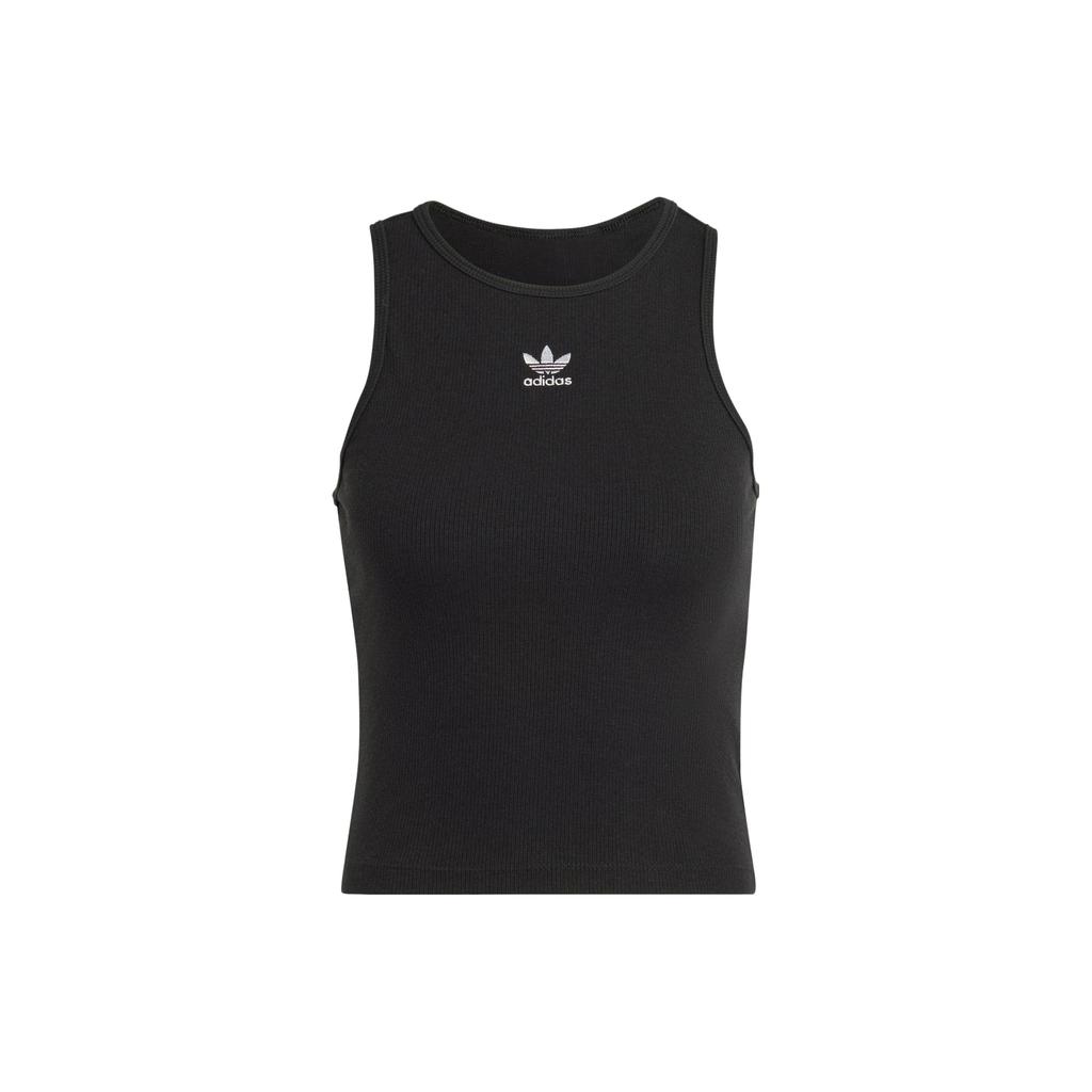 Adidas Originals Adicolor Essentials Rib Logo Tank Top Women Tops Black IB9110
