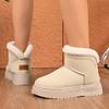 Fashion Casual Embroidery Furry Snow Boots Women 2025 Winter Soft Thick Bottom Fluffy Fur Ankle Boots Warm Plush Slip On Shoes for Woman
