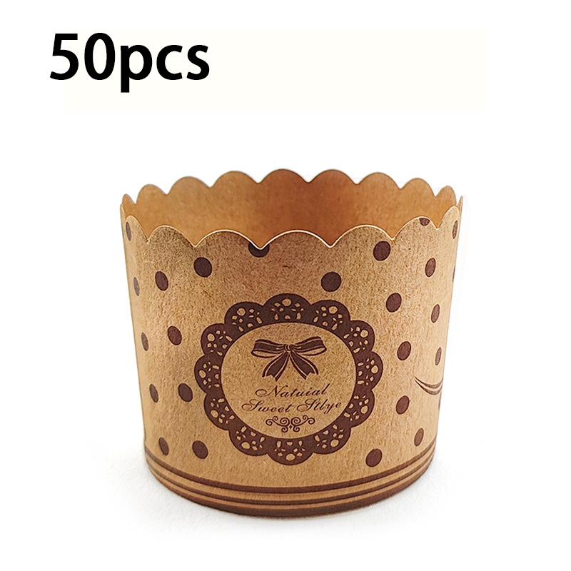 50/100pcsHeat-Resistant Kraft Paper Muffin Cups for Baking and Serving - Small Kitchen Accessories for Cakes, Pastries, and More