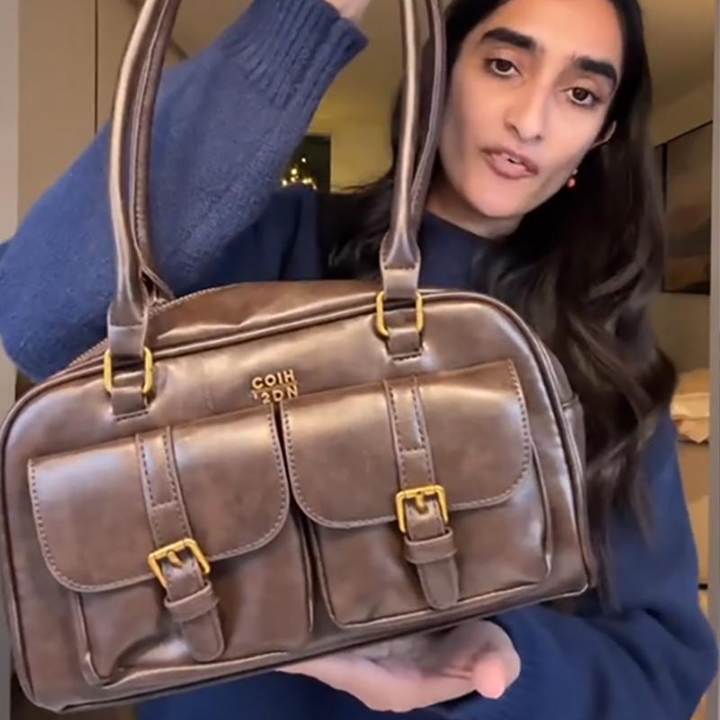 Korean Retro Multi Pocket Armpit Bag 2026 New High-end Pu Leather Fashi Large Capacity Commuting Handbag Women's Shoulder Bag