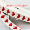 5 Yards/Roll Christmas Ribbon Wedding DIY Craft Ribbon Christmas Decorations Love Jacquard Embroidery Ribbon Handmade 16mm