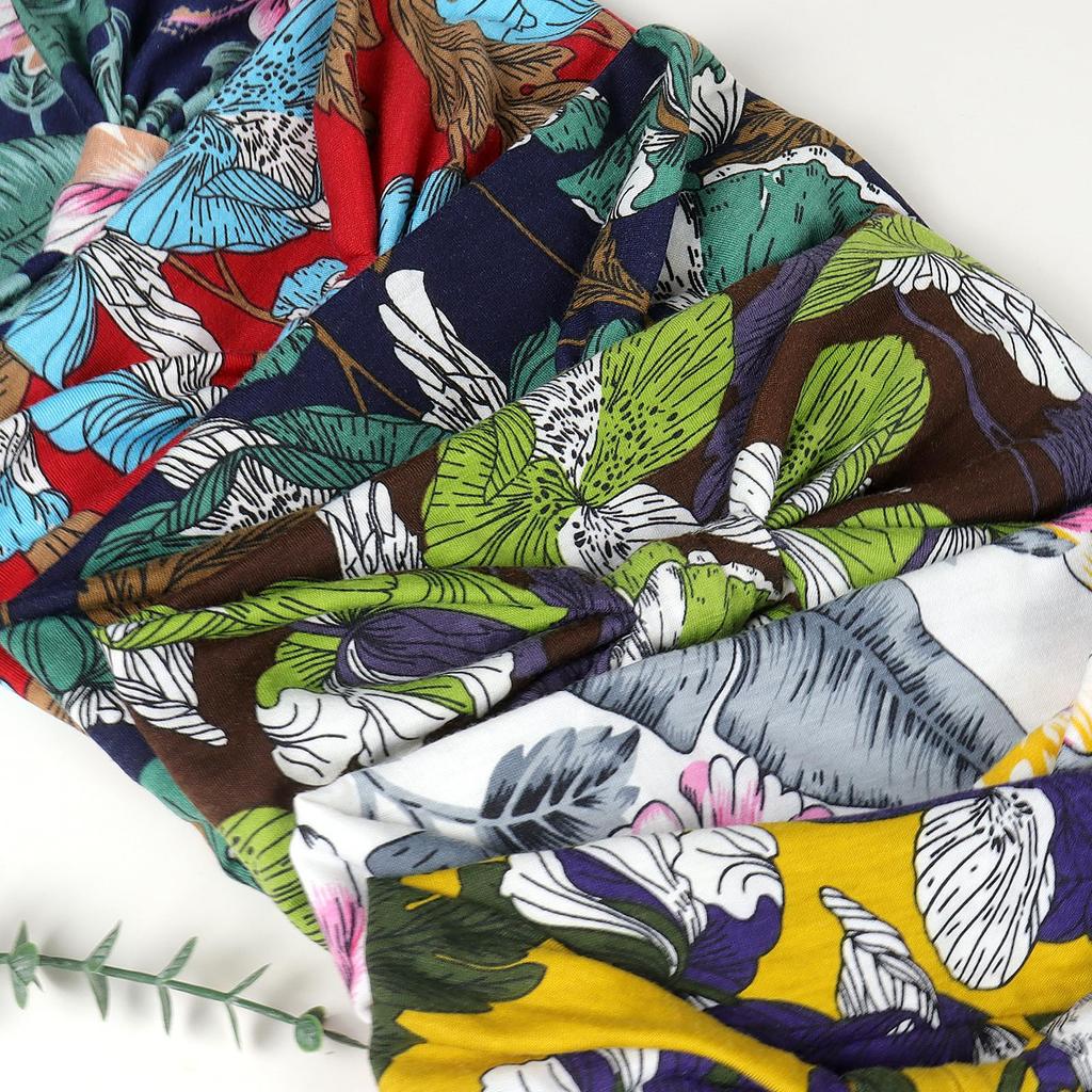 Damskie opaski boho bawełniane szerokie turbany na głowę antypoślizgowe elastyczne opaski spa opaski do ćwiczeń joga opaski do biegania bandany akcesoria do włosów