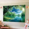 One Summer Lake-side Photography Backdrop Fabric Made of Polyester Is Highly Suitable for Garden Living Room and Wedding