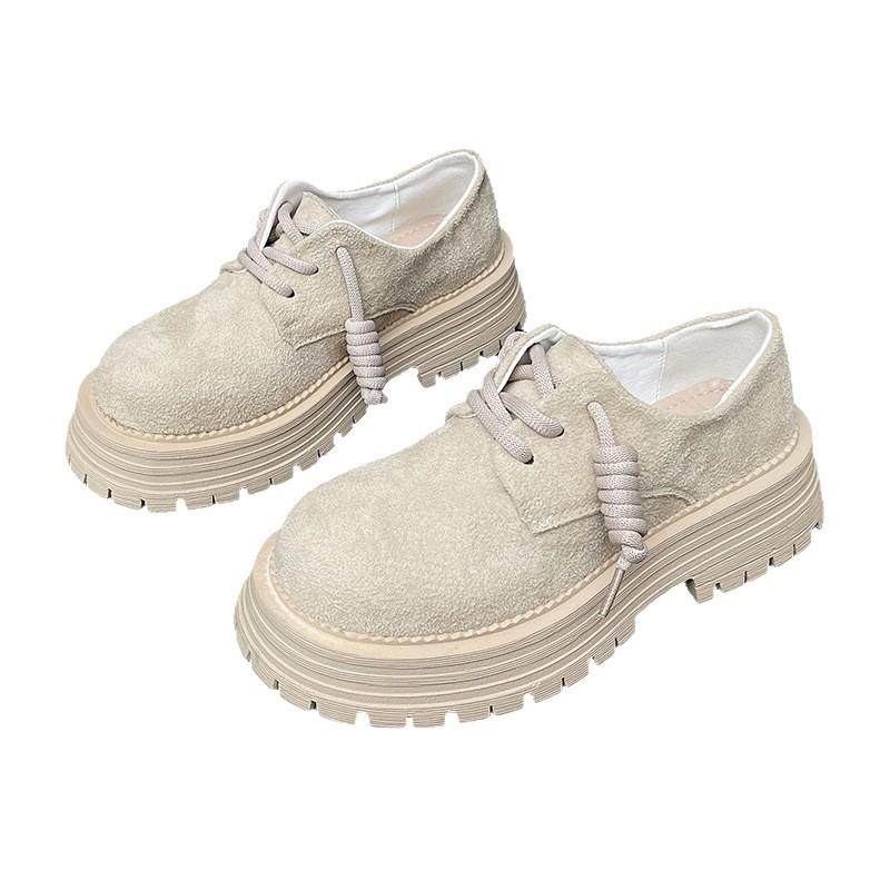 Mocassini donna 2025 nuovi mocassini estivi con plateau scarpe in pelle traspiranti retrò stile britannico derby scarpe singole rialzanti