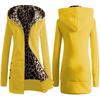 JKASHDK Damenmode Casual Leopard Print Herbst Winter Langarm Kapuzenjacken & Mäntel