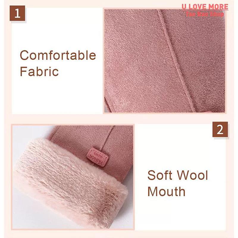 Mănuși de damă 2023, mănuși de toamnă și iarnă, drăguțe, cu blană, calde, cu deget întreg, mănuși pentru femei, sport în aer liber, mănuși feminine