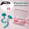 Schwimm-Ohrstöpsel mit Seil Wasserdicht 3-lagig Geräuschunterdrückung Zum Schwimmen Schlafen Ergonomisches Design Mit Lanyard Leine Anti-Verlust