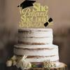 She Believed She Could So She Did Cake Topper for Graduation Decorations, 2025 Graduation Cake Topper, Congrats Grad 2025 Party Supplies (Gold)