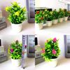 Artificial Rose Miniature Potted Plant With Plastic Construction For Home Decor And Gift