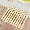 80Pcs Disposable Bamboo Fork Two-Tooth Fruit Fork Catering Household Fruit Fork