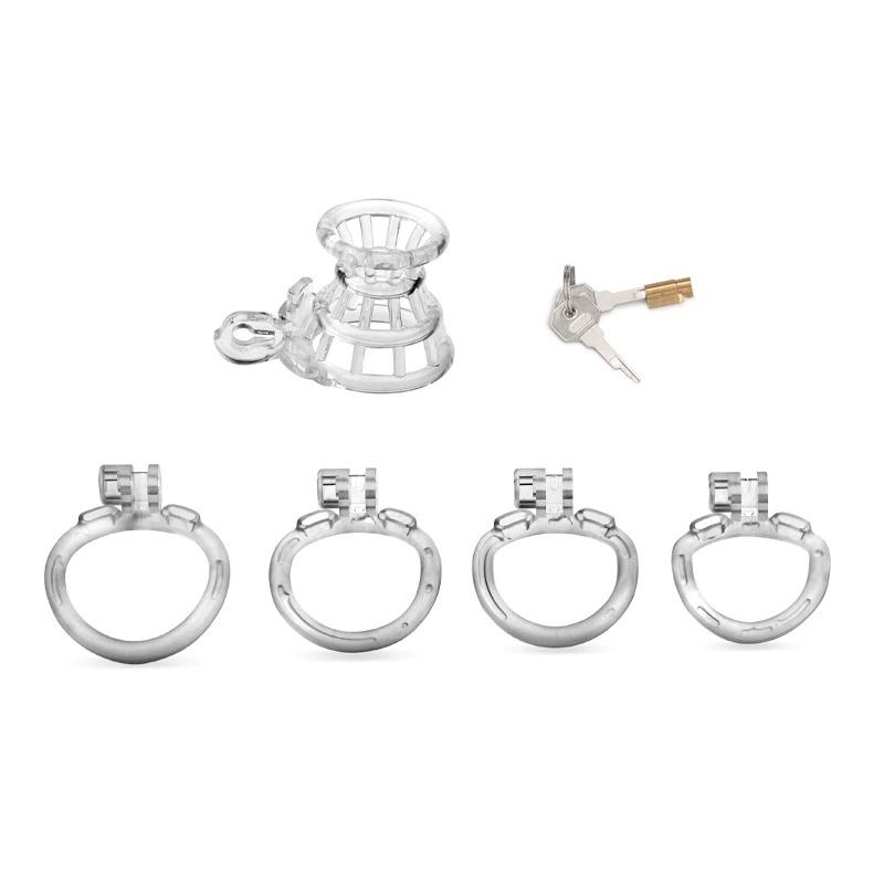 2025 New Male Negative Chastity Cage 4 Colors Cock Cage Abstinence Control Sissy Penis Lock with 4 Size Rings Adult Products
