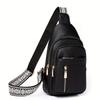 Multifunctional Retro Chic PU Soft Leather Crossbody Bag Multiple Zippered Pockets Versatile for Leisure and Sports
