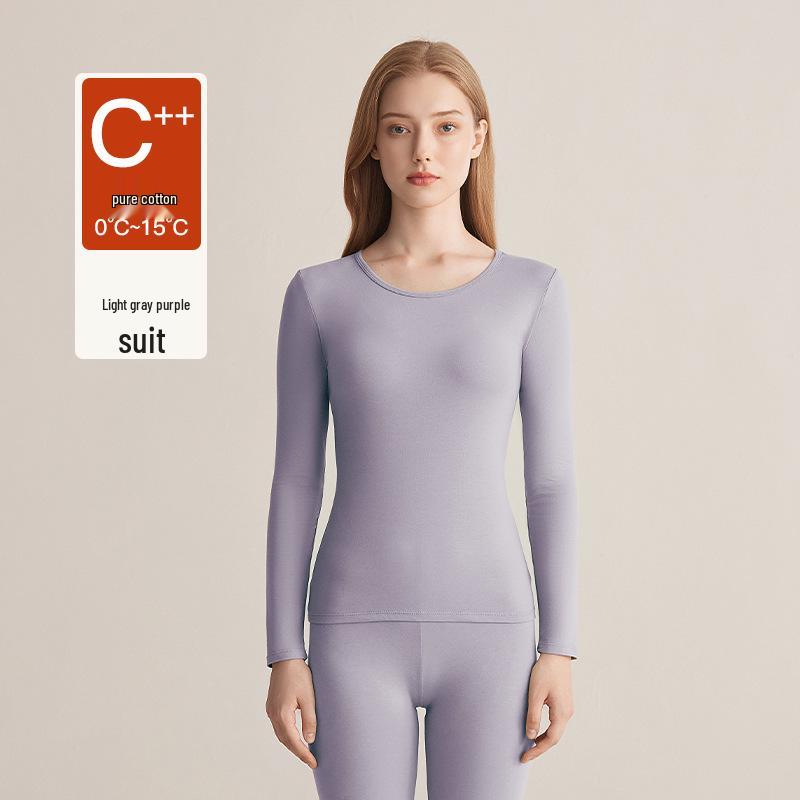 Damen Antibakterielles Xinjiang Baumwoll Thermo Unterwäsche Set - Dünn, Milbenabweisend, für Herbst/Winter