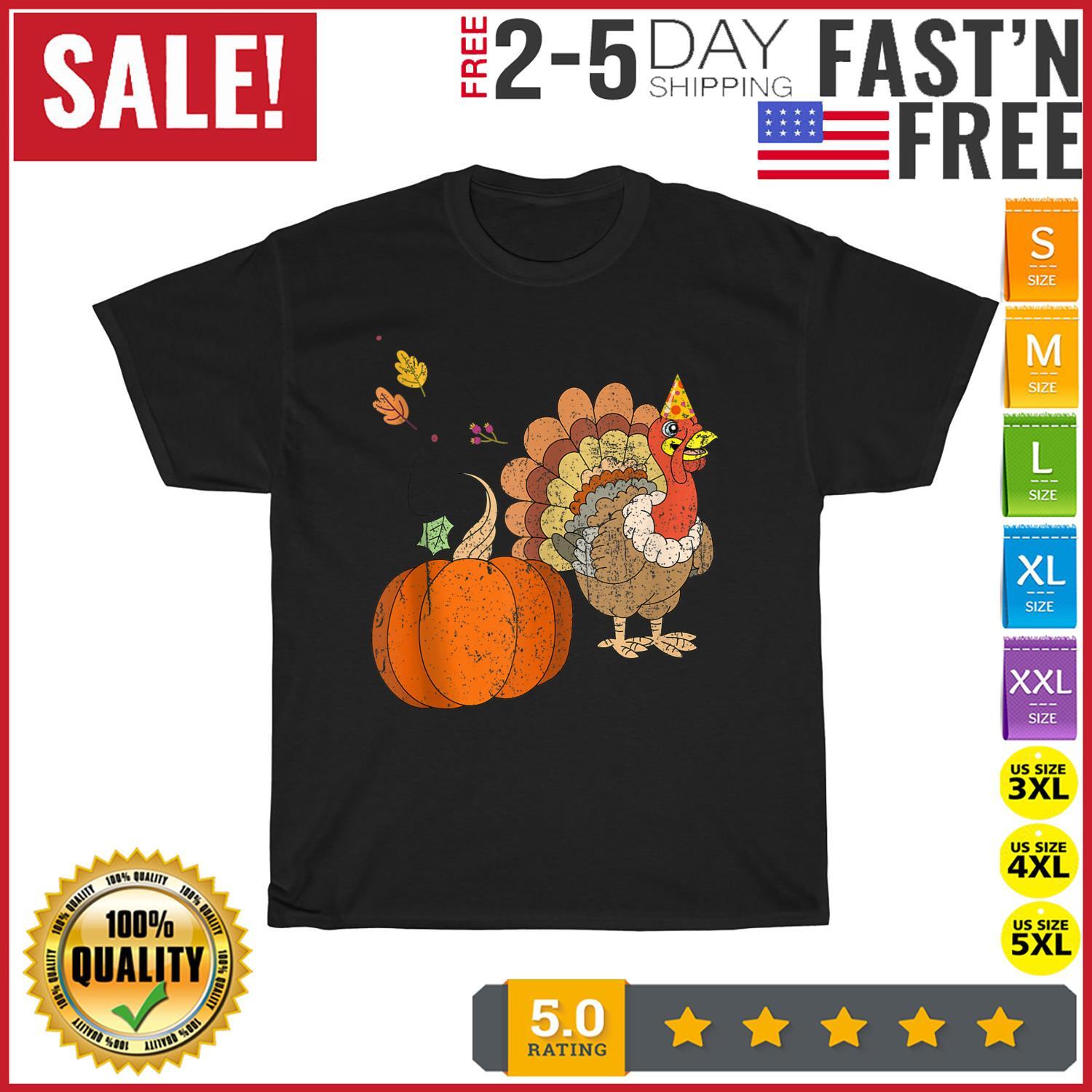 Blessed Family Dinner Pumpkin Thanksgiving Turkey Day Turkey T Shirt Mens Womens Tees Top Men Women 4XL