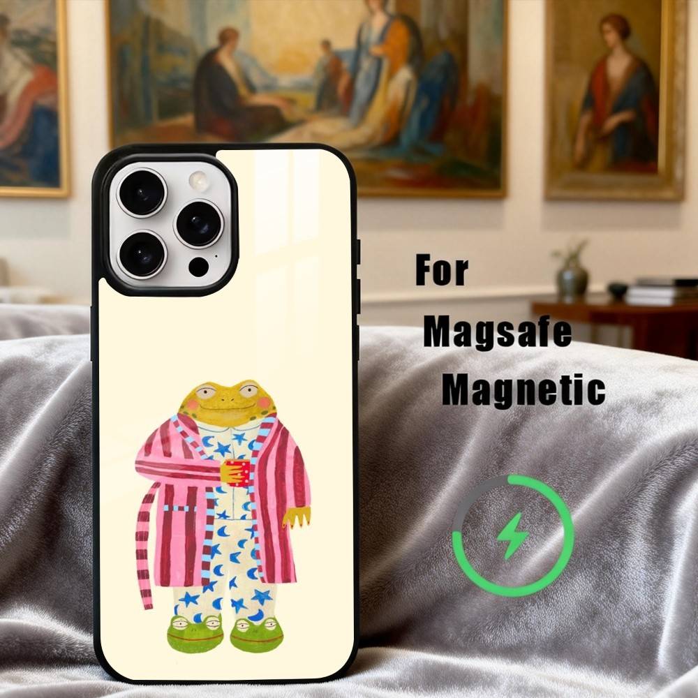 

T-The F-Frog C-Cute Phone Case For iPhone17,16,15,14,13,12,11 Plus,Pro Max Magnetic For Magsafe Wireless Charging iPhone11PROMAX