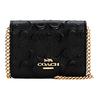 Borsa a Spalla Mini in Pelle con Patta e Catena Monogramma Goffrato Donna Borsa a Spalla Nera C7361-IMBLK