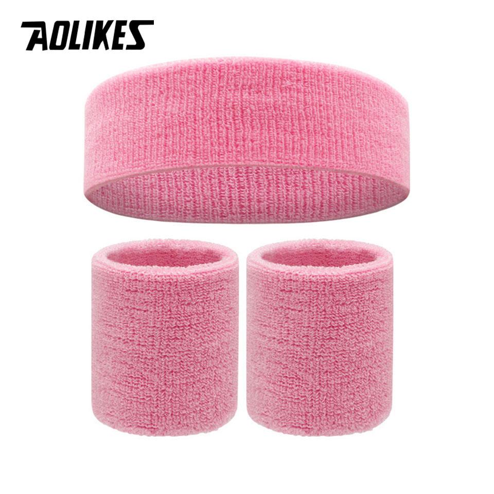 Aolikes Sports Headband Sweatband Stretch Elastic Outdoor Sport Sweat Headband Wristband Women Gym Running Tennis Headwrap