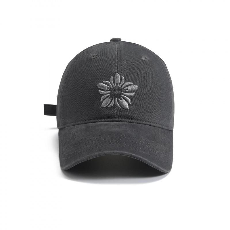 Spring And Summer Solid Color Edelweiss Embroidered Baseball Cap Casual Versatile Face Small Sunshade Fashion Cap