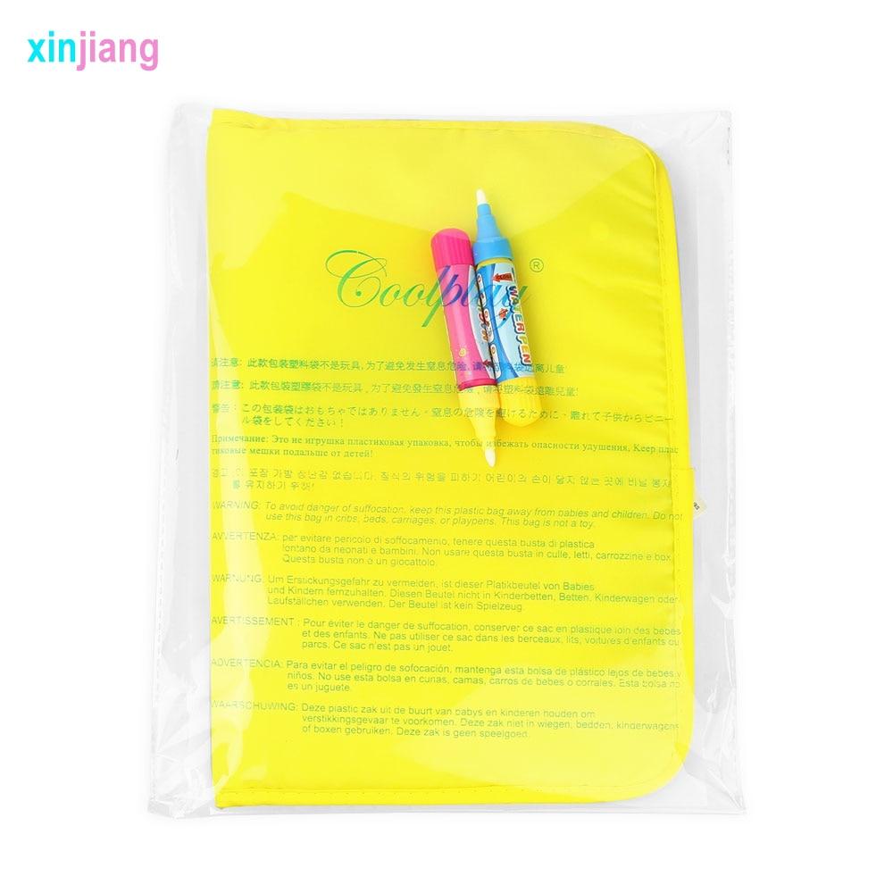 Magic Water Drawing Board &2 Pens Water Doodle Mat Educational Water Coloring Book Writing Toys Gift Toys For Kids )