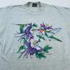 Vintage 90s HUMMINGBIRD FLOWERS T-Shirt M Nature Animals