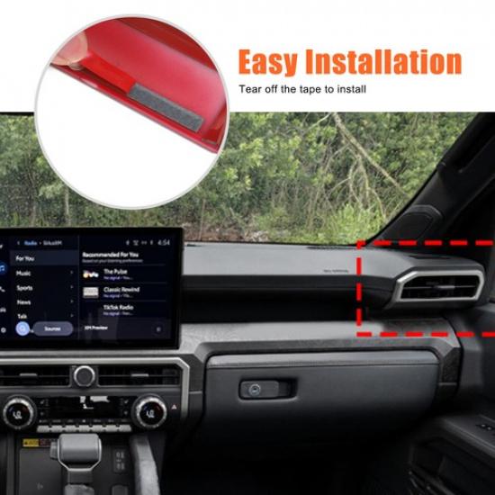 Red ABS Dashboard Side Air Vent Frame Trim For Toyota Tacoma 2024+