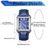 Watch with Leather Strap and Square Roman Analog 3ATM Water Stylish Quartz Business Fashion Accessory Perfect Gift for and Day Men's Antique-Style