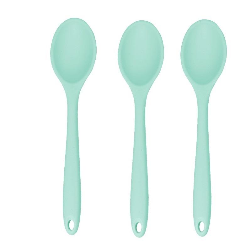 3pcs Silicone Spoon Mixing Soup Spoons Kitchen Mixing Ladle Cooking Utensils Kitchenware Tool for Stirring and Serving