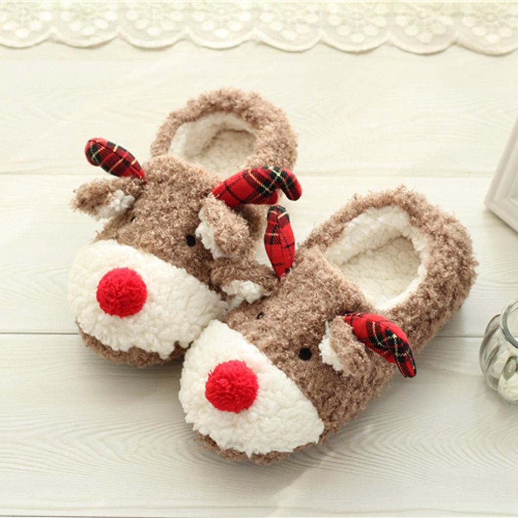 Women's Cotton Slippers Warm Home Cute Soft Plush House Slippers