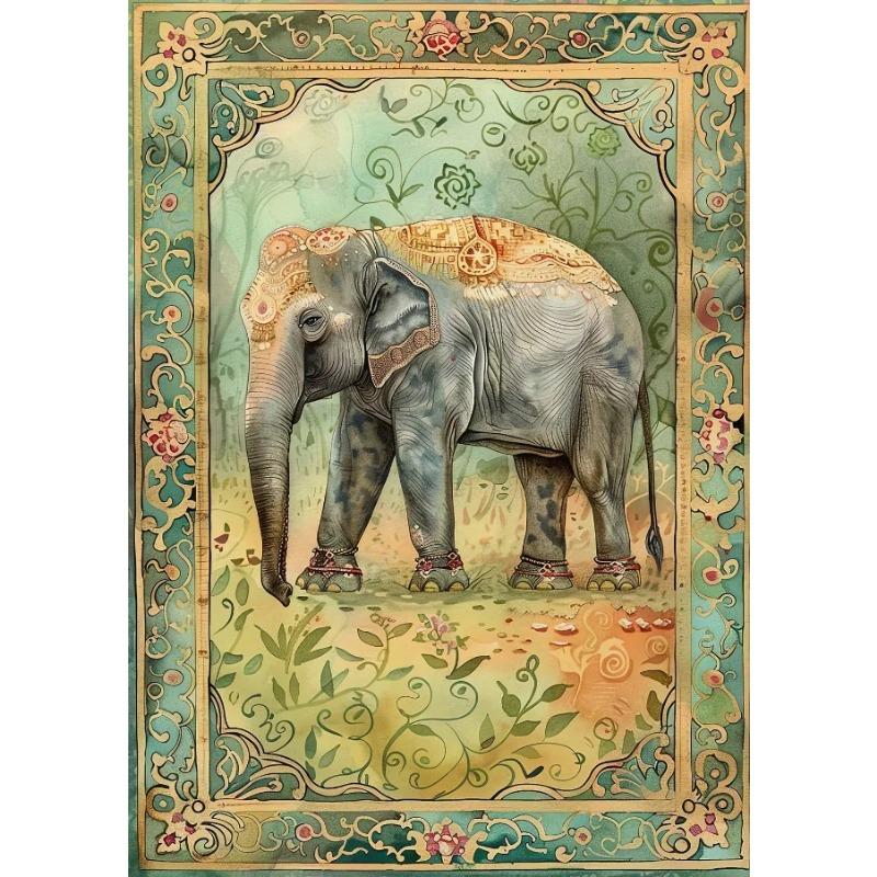 Indian Animals Elephant Tiger Peacock Nature Posters and Prints Canvas Printing Wall Art Picture for Living Room Home Decor Gift